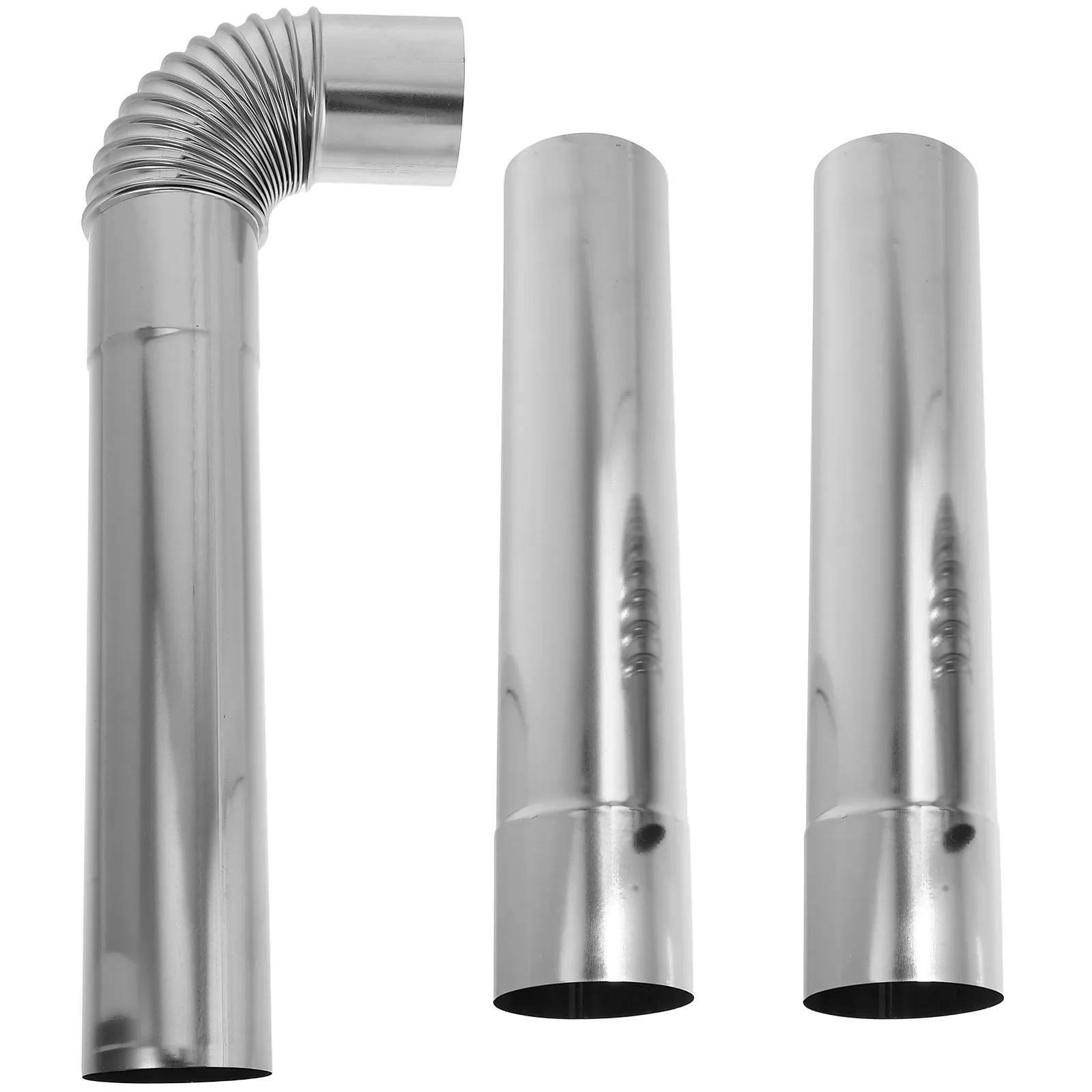 3Pcs Gas Heater Vent Stainless Steel Straight Chimney Flue Tube Elbow Adapter Smooth Surface Vent