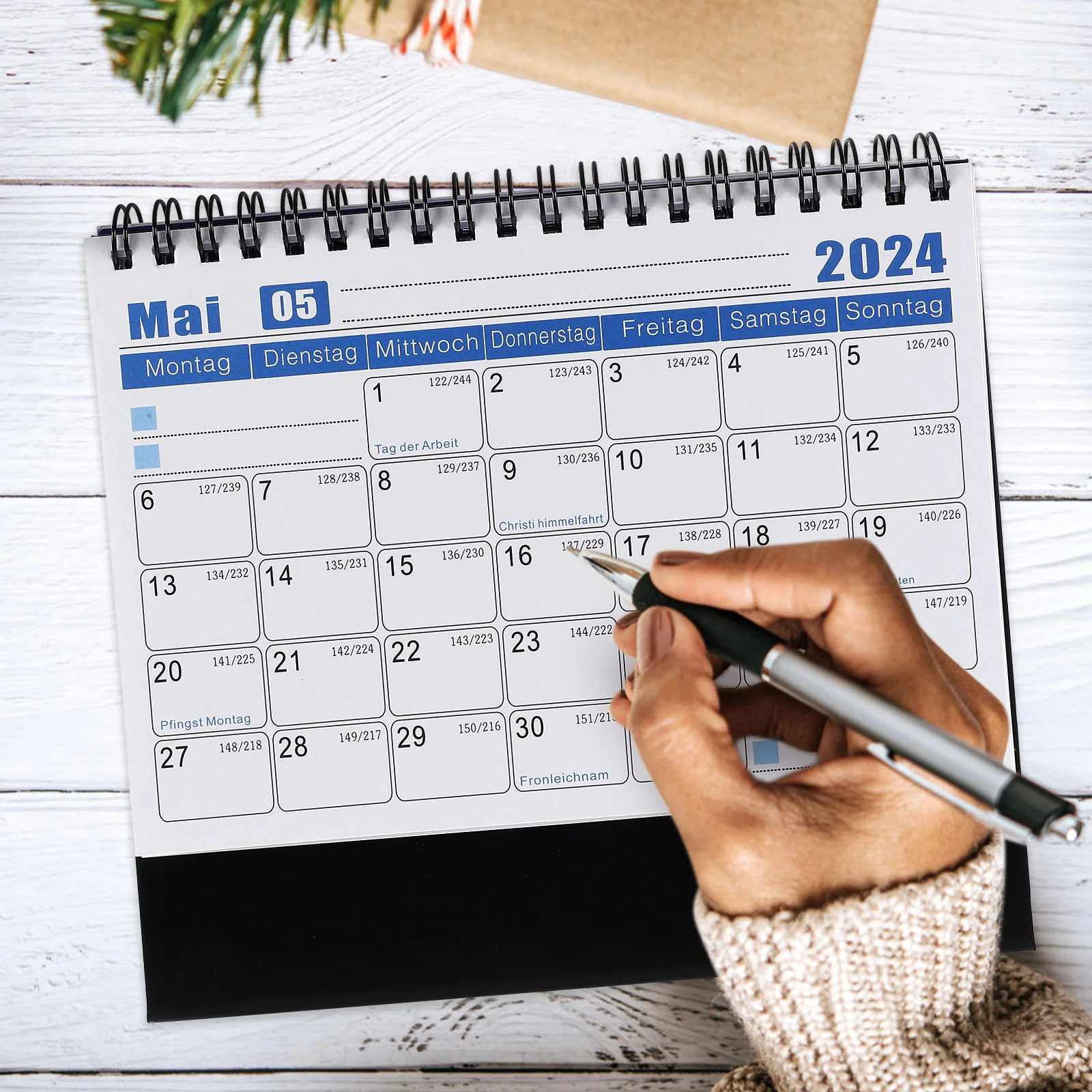 Desk Decorative Standing For Office Home Daily Use Mini Calendar Table Decoration Students Portable Month Calendar Decor