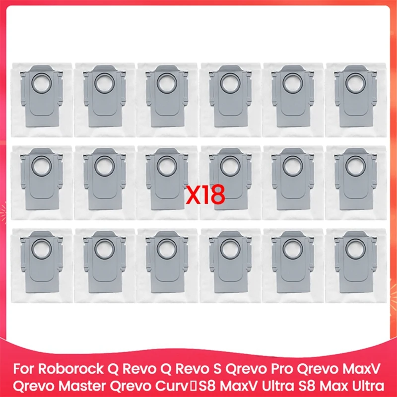 ABBN-18Pcs Dust Bags For Roborock Q Revo,Q Revo S,Qrevo Pro, Qrevo Maxv,Qrevo Master,Qrevo Curv,S8 Maxv Ultra,S8 Max Ultra