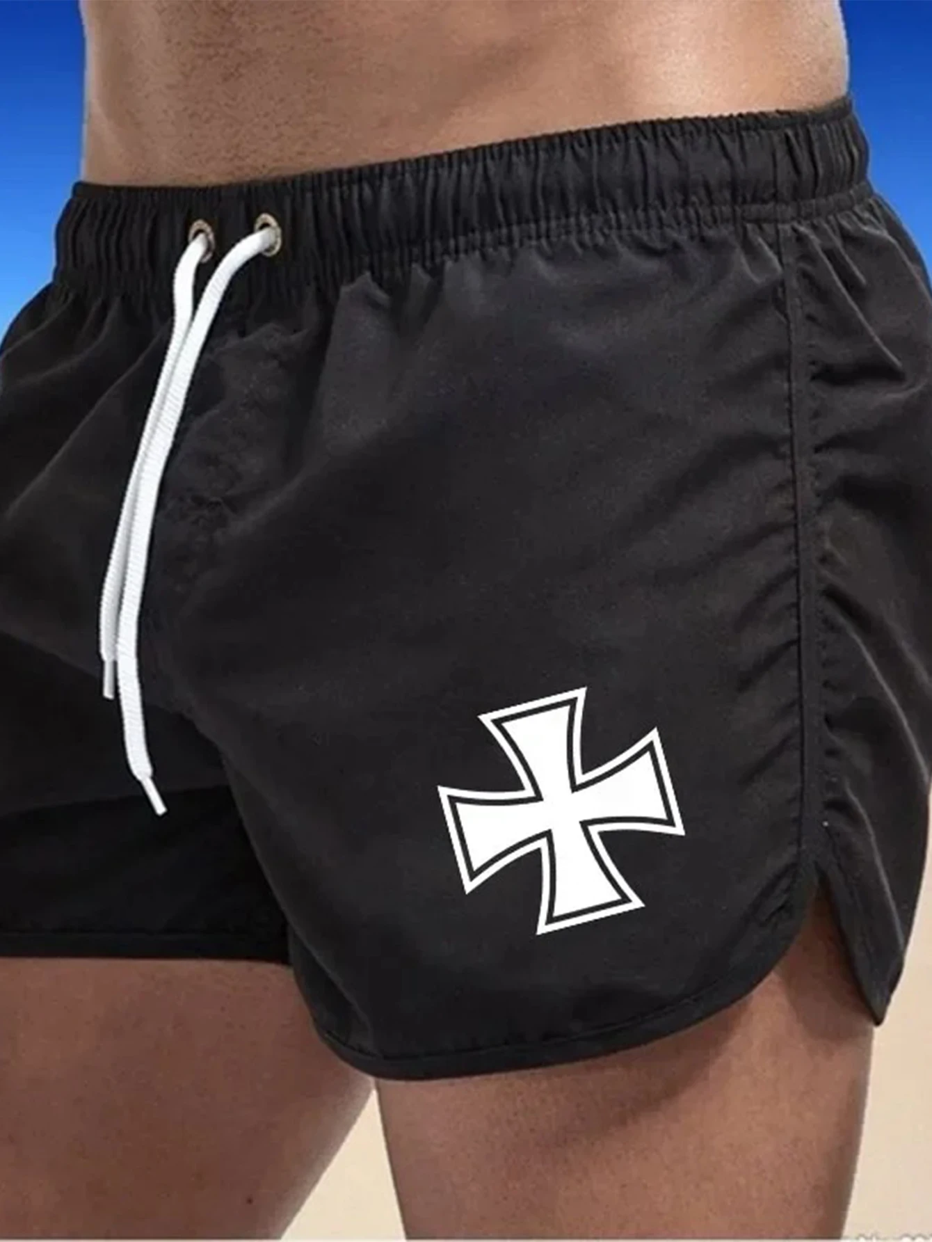 2025 pantalones cortos estampados para hombre, pantalones de gimnasio a la moda para hombre, bañadores de playa ventilados para nadar, pantalones cortos de secado rápido para Surf de verano