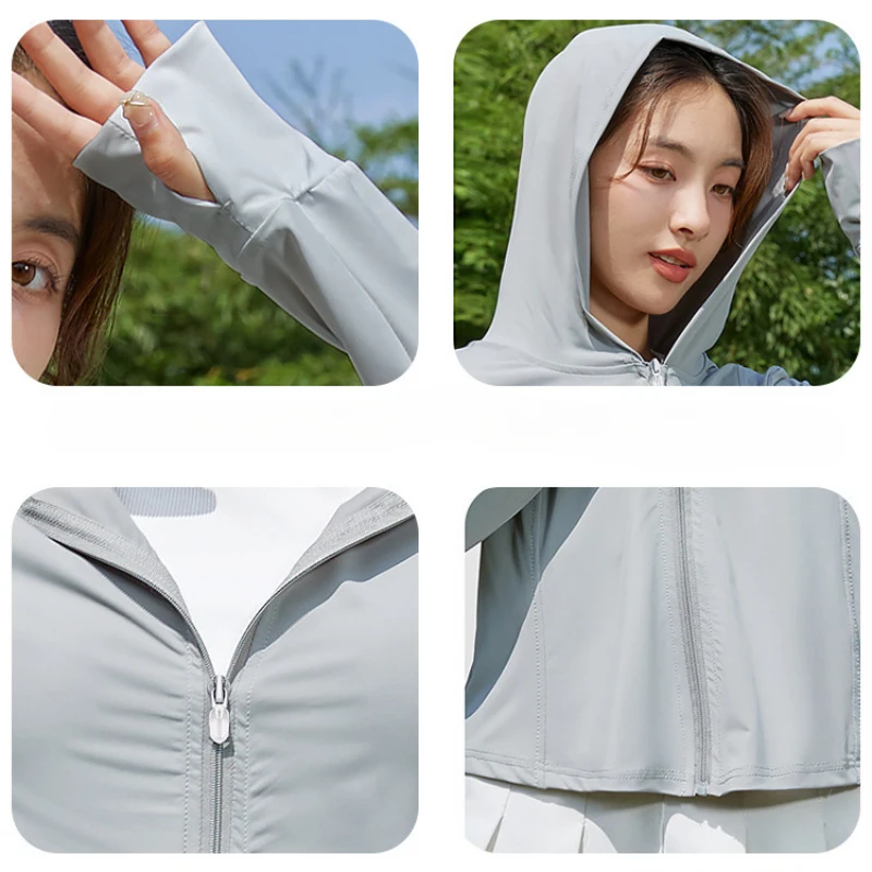 PGM Golf Apparel Women's Sun Protection ป้องกันรังสียูวีสําหรับกีฬาฤดูร้อนเสื้อมีฮู้ดแบบเบา