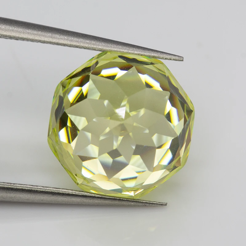 New 5A Apple Green Millennium Octagon Rose Cut Cubic Zirconia Loose Gemstones for Jewerly Making