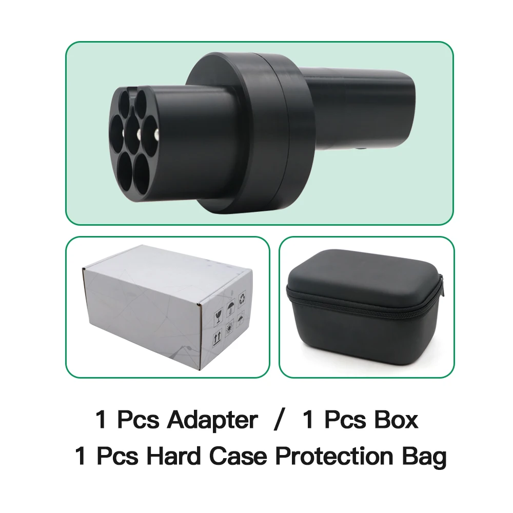 Adaptador de carregador NMOS para carro elétrico, carregador AC EV, conector conversor para a América, tipo 2 para Tesla, 32A, 80A, 250A