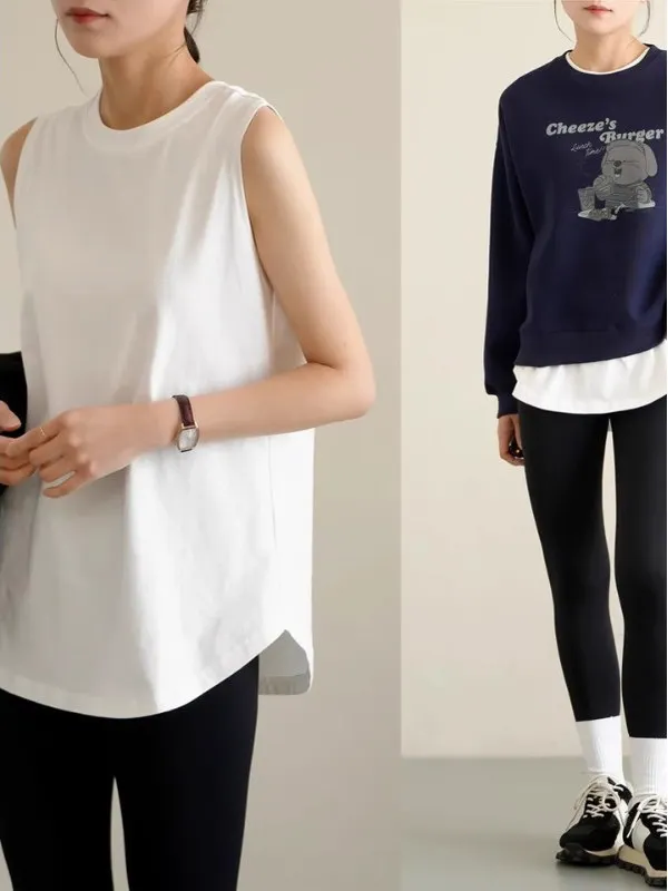 

Белый круглый базовый слой Ne Svel, женский свободный универсальный жилет для внутренней одежды, молодежный топ для поездок на работу, осень 2025 г.