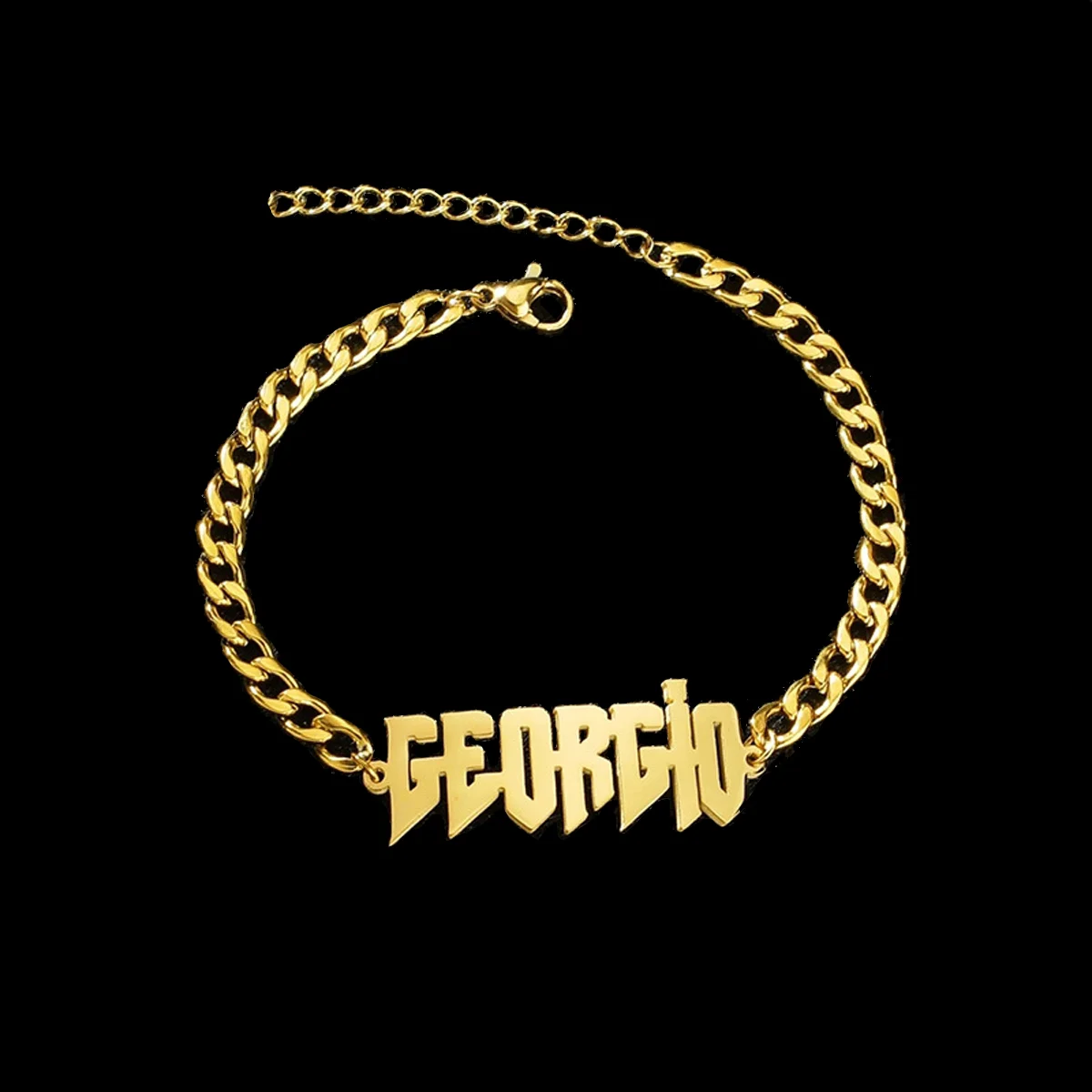 Custom Nameplate Bracelet For Men Women Gothic Punk Signature Cuban Chain Wrist Accessories Stainless steel Personalized Jewelry view 3