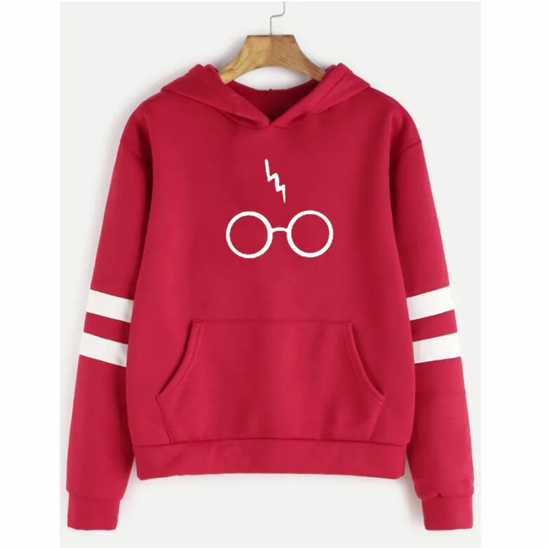 Fashion Casual Hoodies Sweatshirt Women Fleece Warm Hooded Top Harrys Potters Glasses Print Hoodie Sweat Femme Sudadera Mujer