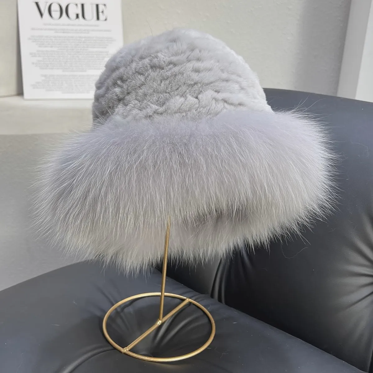 ICYMI Winter Real Fur Hat Women Warm Knitted Genuine Real Rabbit