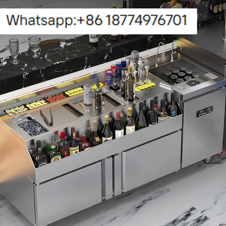 

High Quality Stainless Steel Cocktail Stand Station OEM Commercial Mobile Bartender Workstation for Hotels and Restaurants