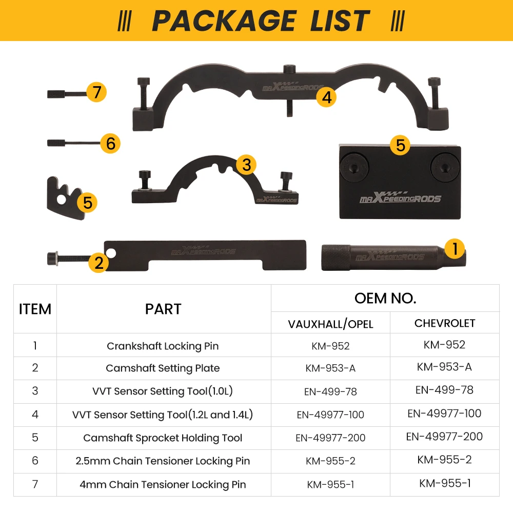 Turbo Engine Timing Locking Tool Kit For Vauxhall / Opel Adam 1.2L 1.4L 12- 20 for Opel MerivaB 1.4 10-20