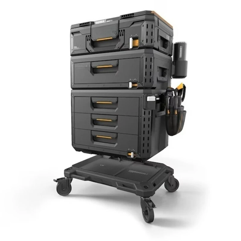 Toolbox mobile pulley base car, universal push wheel stacking box special matching storage combination