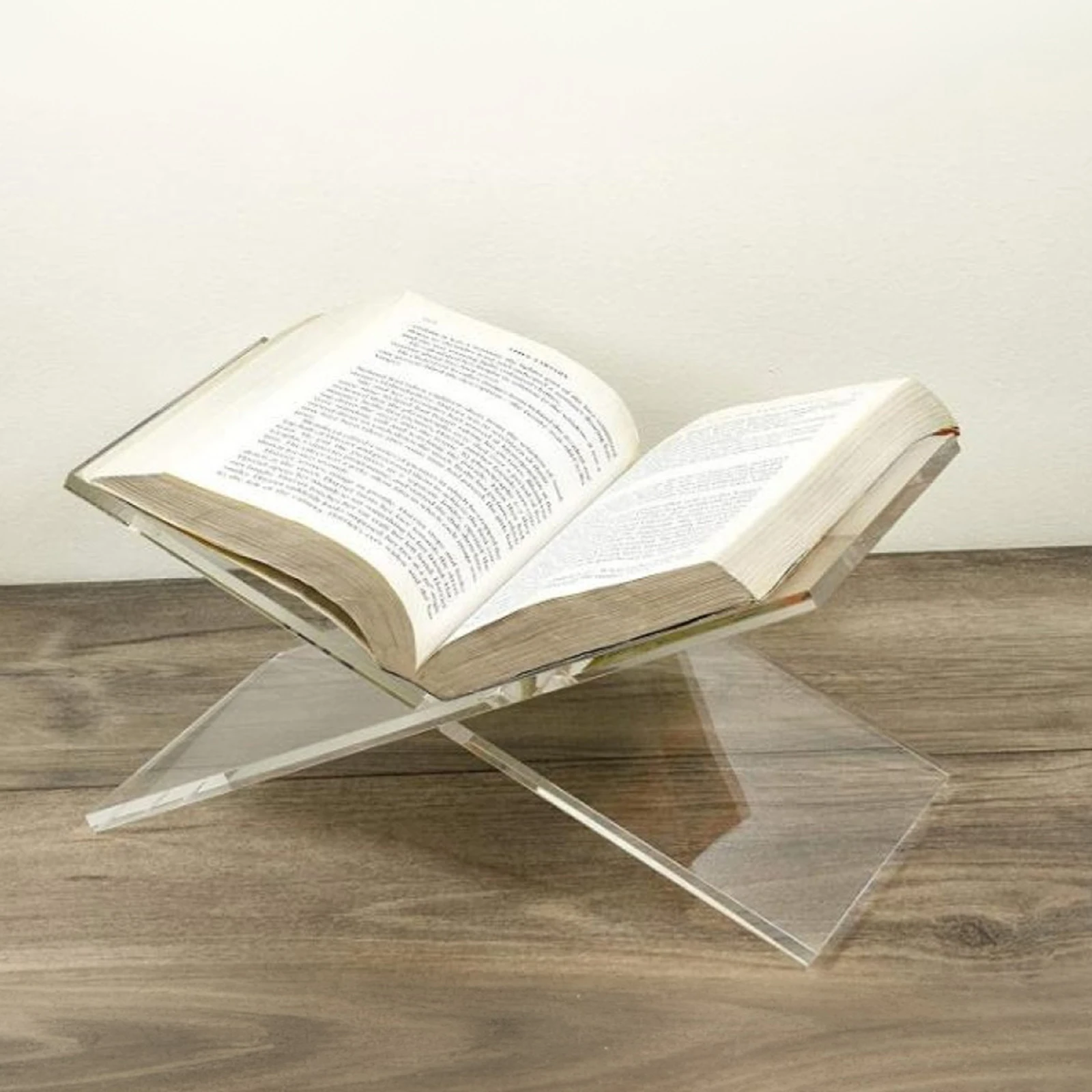 حامل كتب أكريليك على شكل X، حامل كتب كبير مفتوح لطاولة القهوة، حامل عرض الكتب لكتاب الطبخ، كتاب فني، كتاب ضيوف الكتاب المقدس