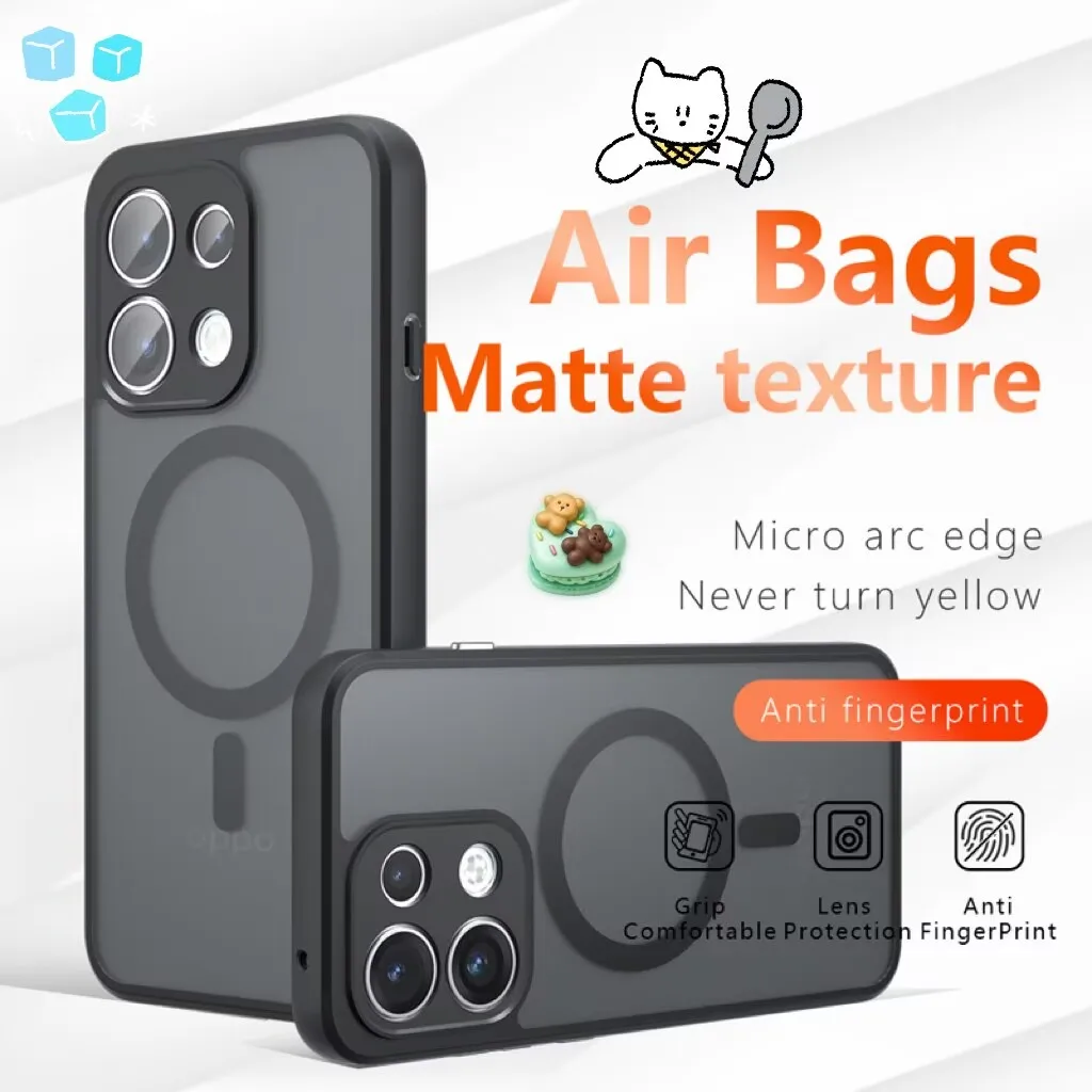 Case For OPPO Reno16 FS 16F 16C 5G ELVEV Magnetic Shockproof Matte PC+TPU Anti-fingerprint Phone Cover