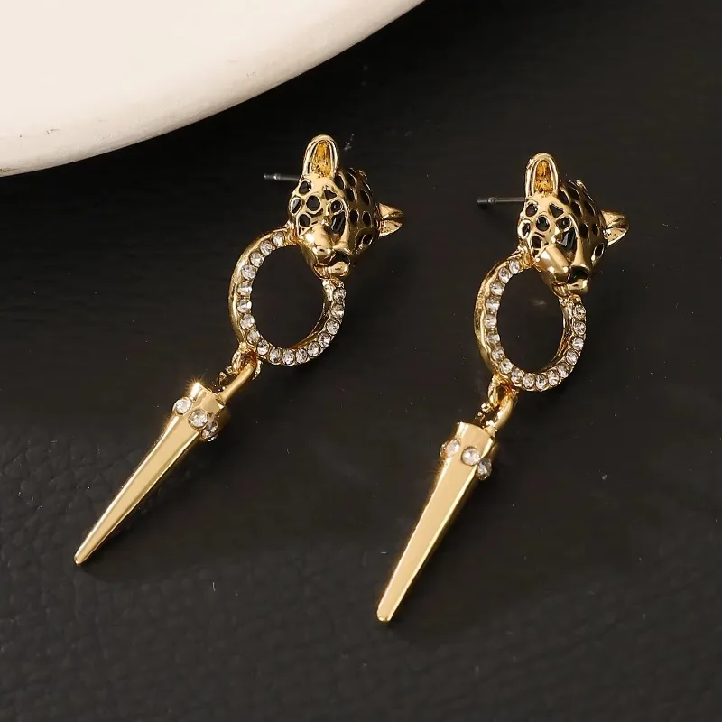 Luxury Quality Jewelry Cheetah Leopard Pattern Pendant Earrings Trendy Personalized Women\'s Party Fashion Jewelry Accessories