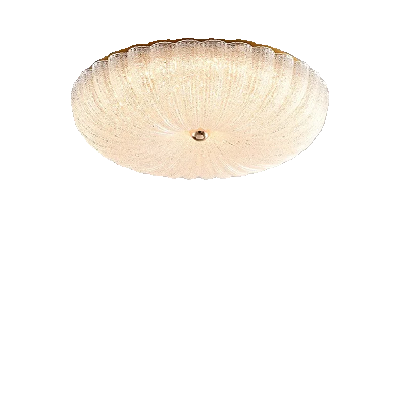 

Crystal sand pumpkin lamp, bedroom ceiling lamp, light luxury round aisle, balcony modern French, simple room lamp