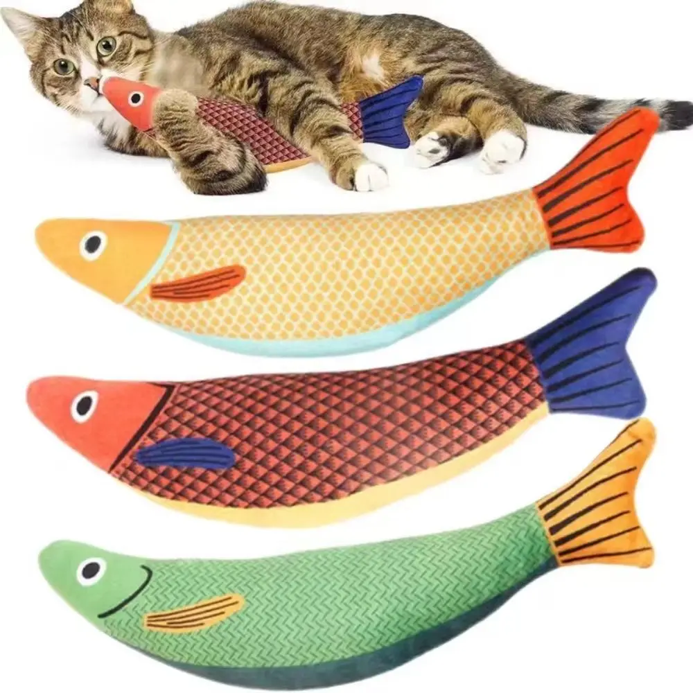 Catnip 3D Simulation Fish Toy Interactive Sounding Soft Plush Kitten Toys Creative Pillowfish Cat Supplies Kitten Exercise