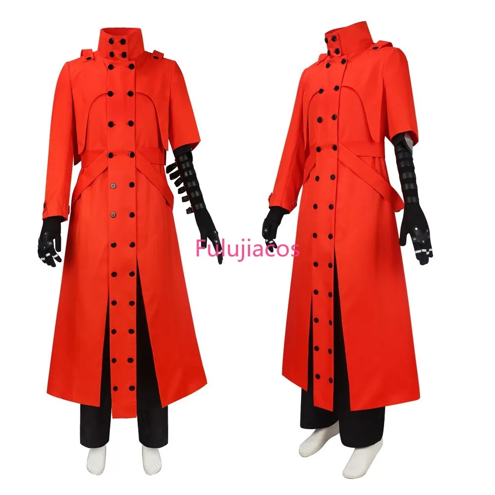 

Fulujiacos Trigun Costume Costume Red Uniform Suit Full Set