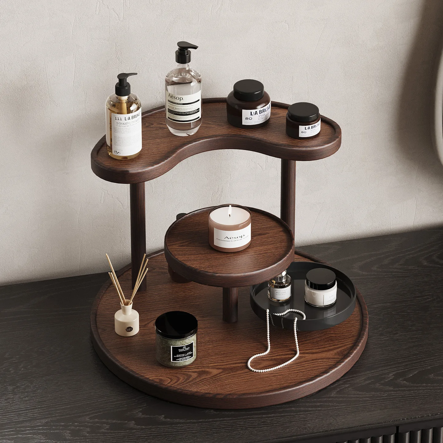 

Multi-layer storage rack for home desktop, cosmetic storage and display organizer, home essentials countertop shelf