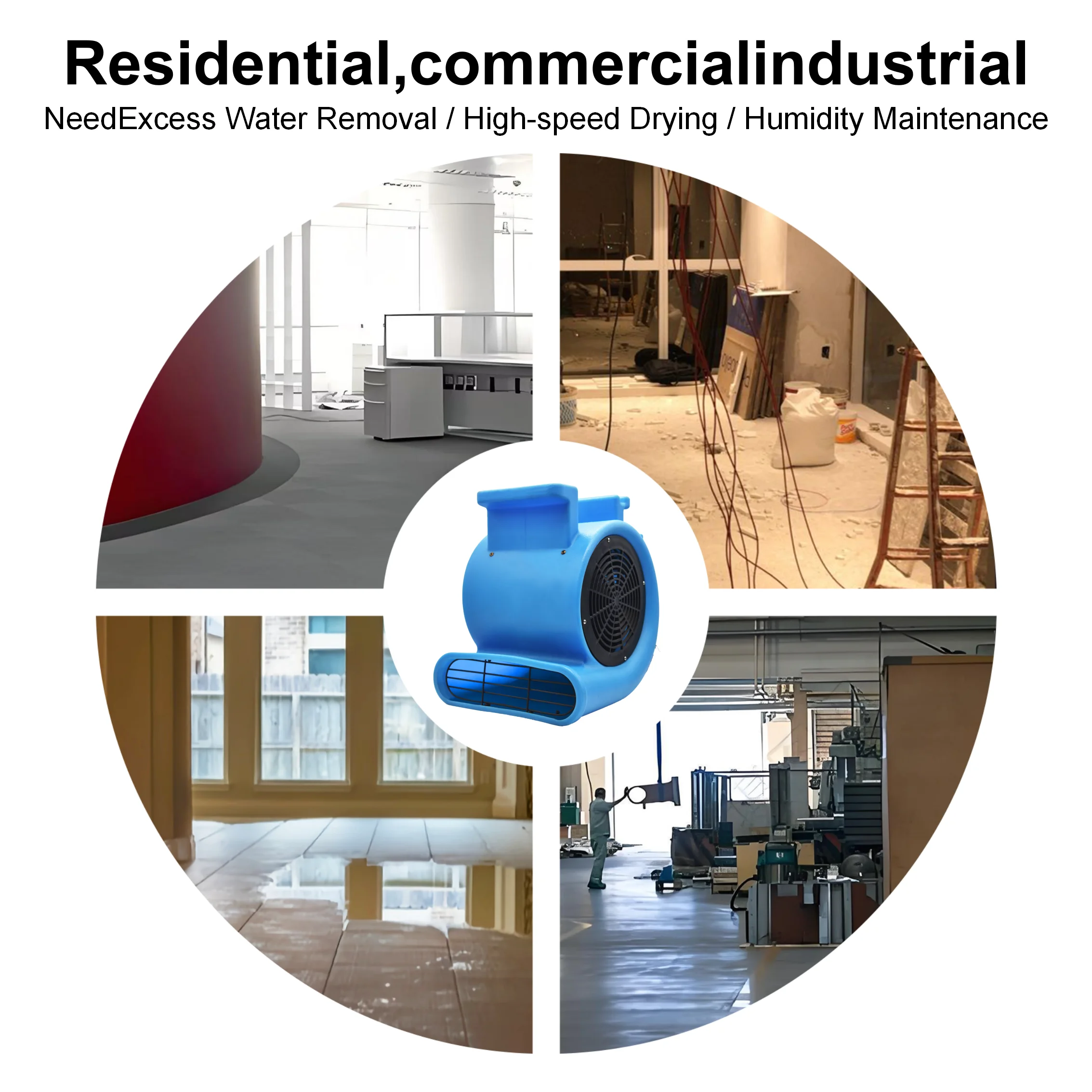 Asciugatrice da pavimento per lavanderia con ventilatore centrifugo elettrico ad alta pressione 1/2HP con lame in plastica Asciugatrice per lavatrice da pavimento industriale