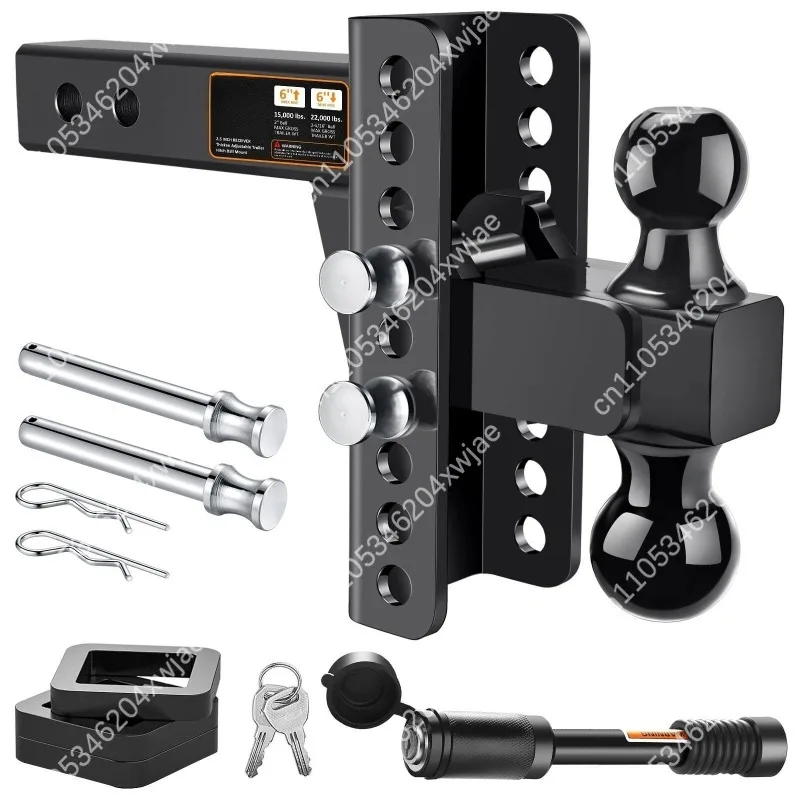 Adjustable Trailer Hitch 2.5 Inch Receiver 6 Inch Drop Ball Mount Heavy Duty Tow