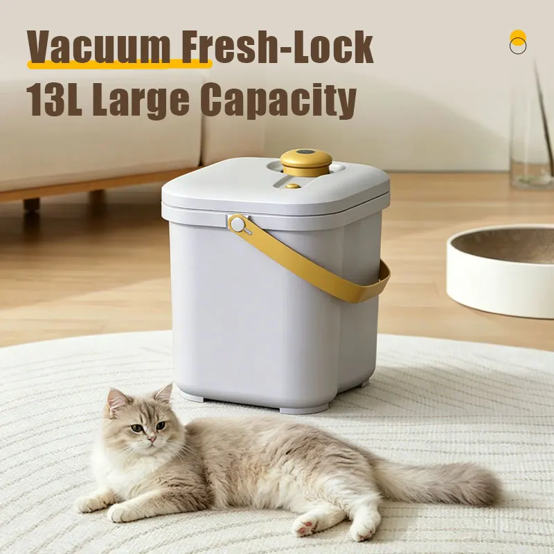 13L Smart Automatic Portable Vacuum Pet Food Storage Container One-Touch Sealing Airtight Dog Cat Factory Wholesale