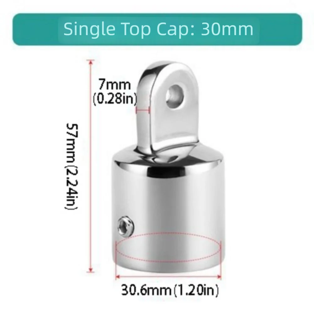 

316 Stainless Steel Deck Hinge Slide Cap 25mm Pipe 22mm Pipe External Eye End 20mm Eye Single Screw Eye End Cap Marine Hardware