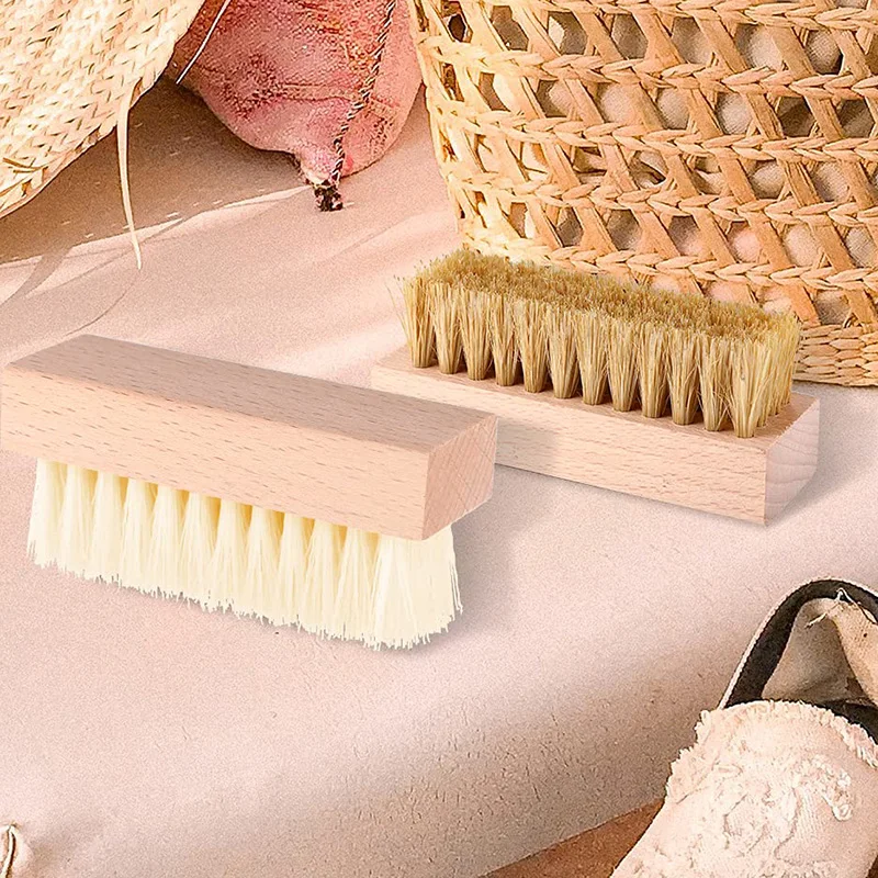 Sneaker Shoe Cleaner Brush Set Include Boar Cleaning Brush and Plastic Bristles Shoe Clean Brush with Microfiber Cloth