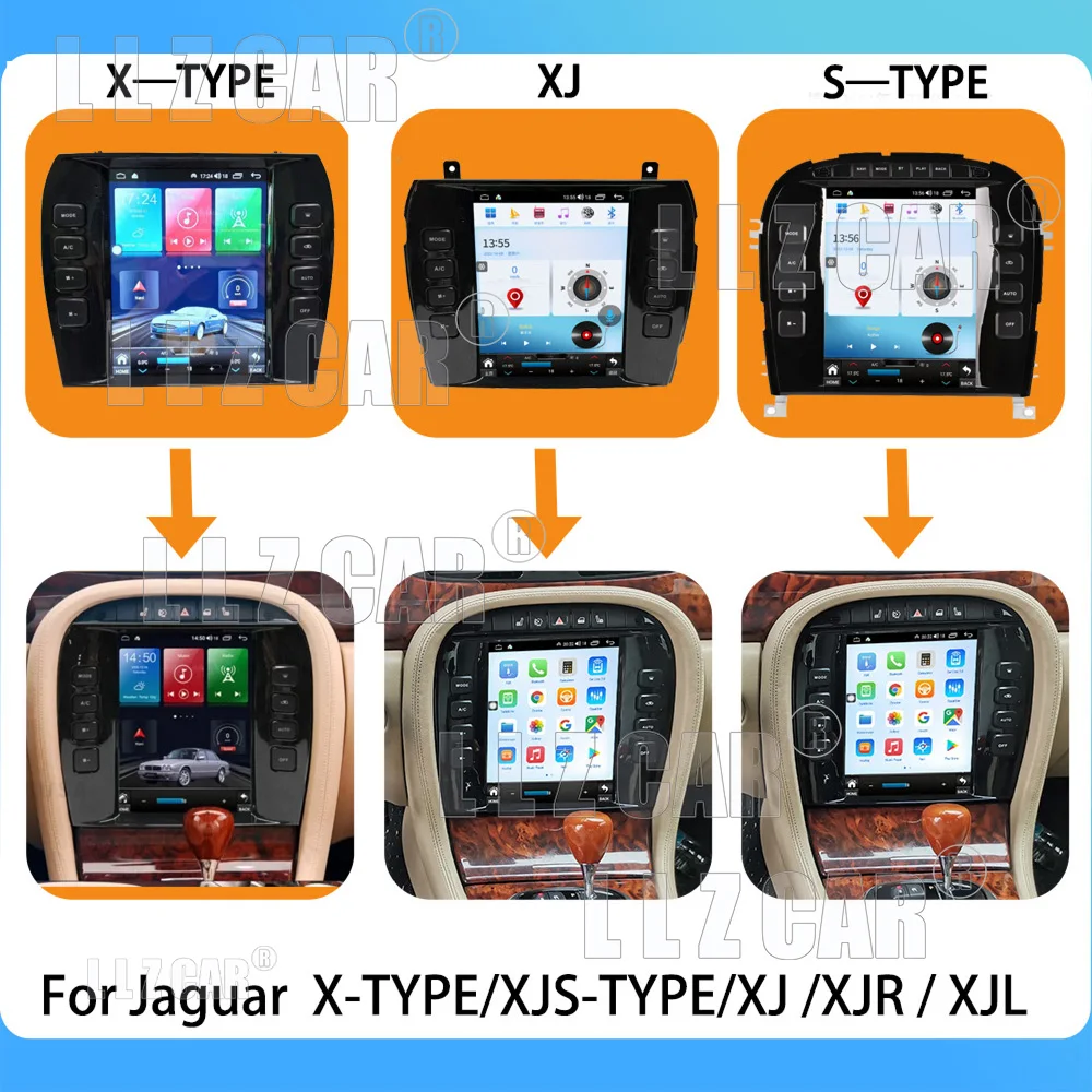 9.7" Android 13 Radio Machine For Jaguar C-TYPE C TYPE S-TYPE S TYPE 2004-2009 CarPlay WIFI Vertical GPS Multimedia Stereo GPS view 6