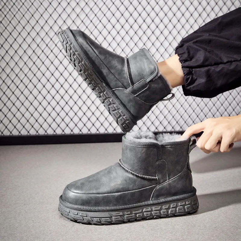 

Mens Snow Boots Winter Shoes Big Size Plush Lined Thick Warm Anti Slip Outdoor Boots For Cold Weather