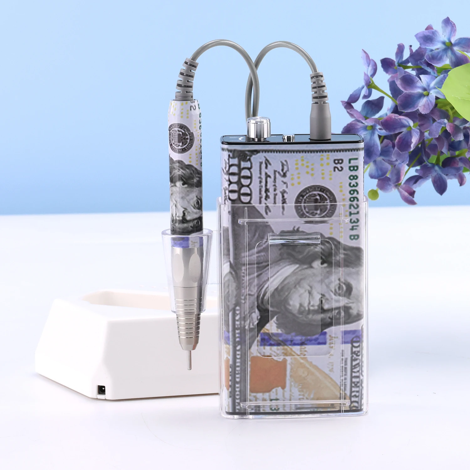 New Special Printing 35K Brushless Cordless Nail Drill Machine 35000RPM Rechargeable Manicure Electric Nail File Portable Base