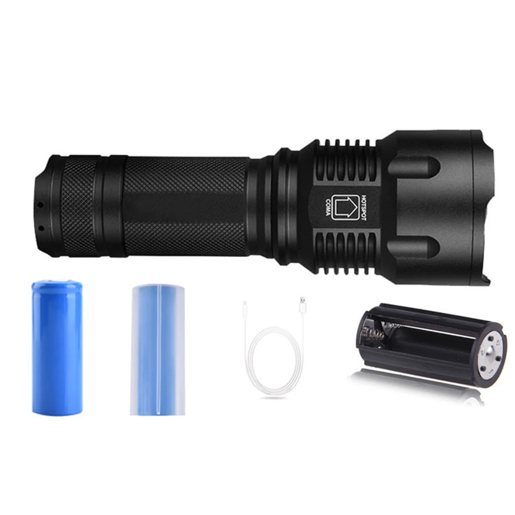 

Flashlight Rechargeable Mini Portable Camping Zoom LED Light 26650 USB Adjustable Strobe Mode