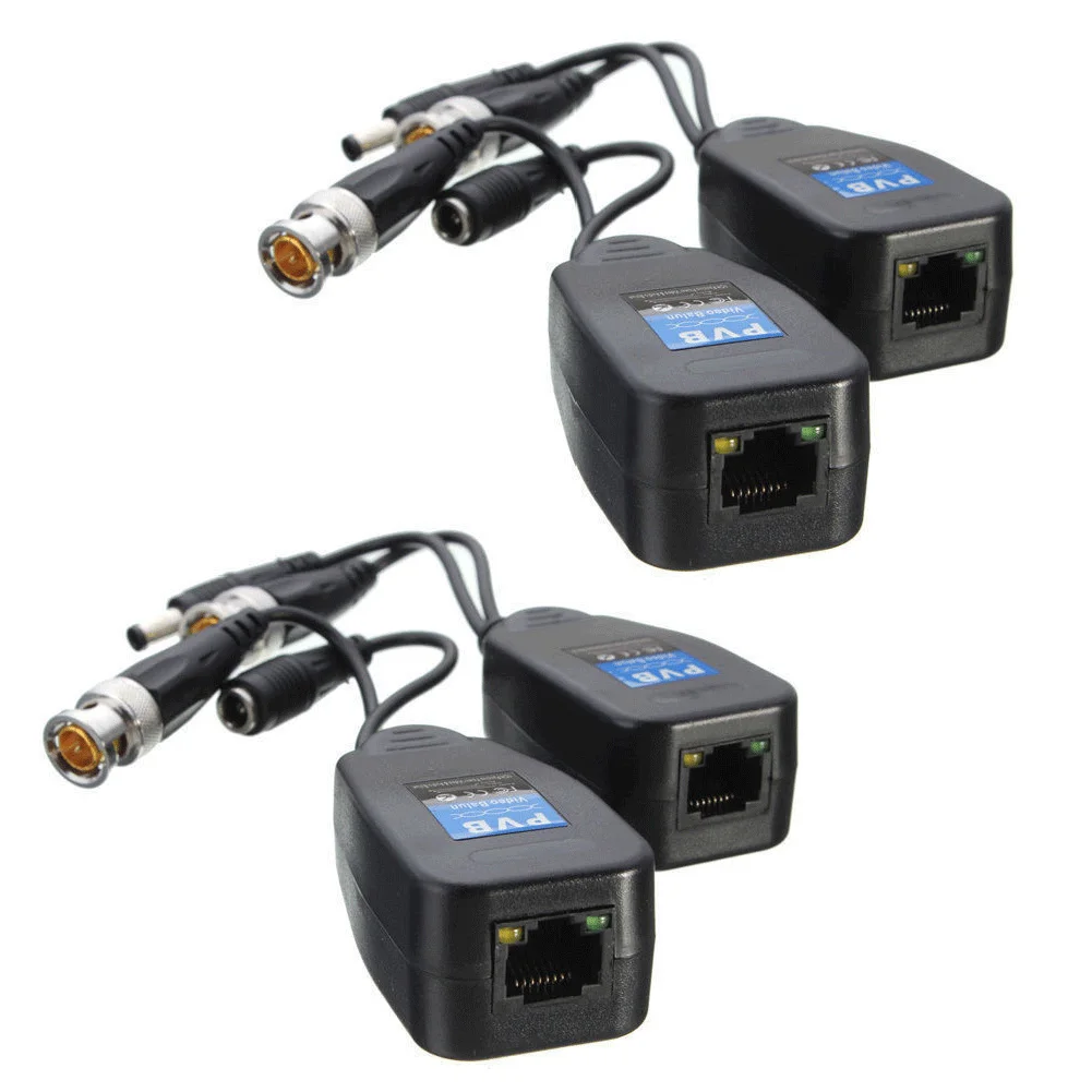 5 Pairs CCTV Coax BNC Video Power Balun Transceiver to CAT5e 6 RJ45 Connector HJ55 CN(Origin)