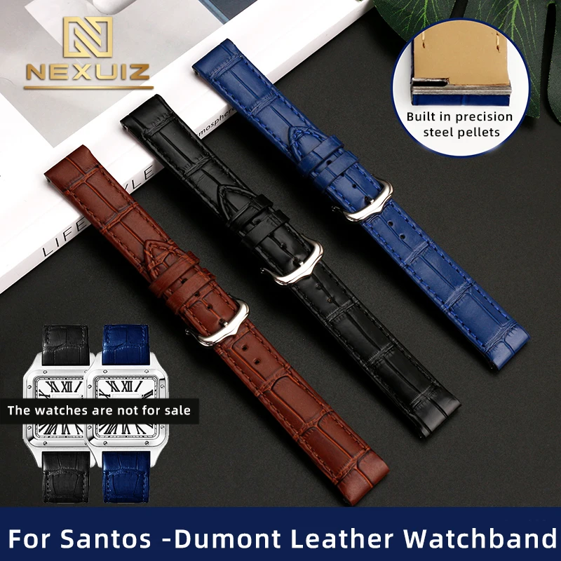 Special Quick Detachable Cowhide Watch Strap For Cartier Santos Dumont Series WSSA0023 WSSA0022 W2SA0012 Watchband 15.5mm 17.5mm