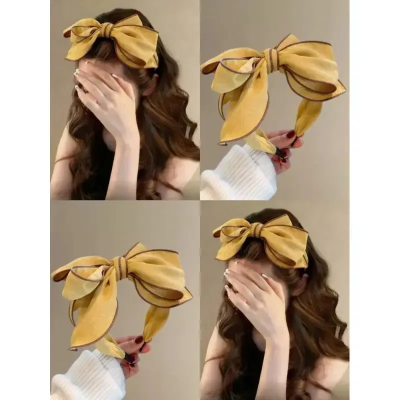 Extra Large Bow, Wide Edge Headband For Women, High Cranial Top Pressure Headband, Not Tight Headband, Face Wash, Hair Tie, Head