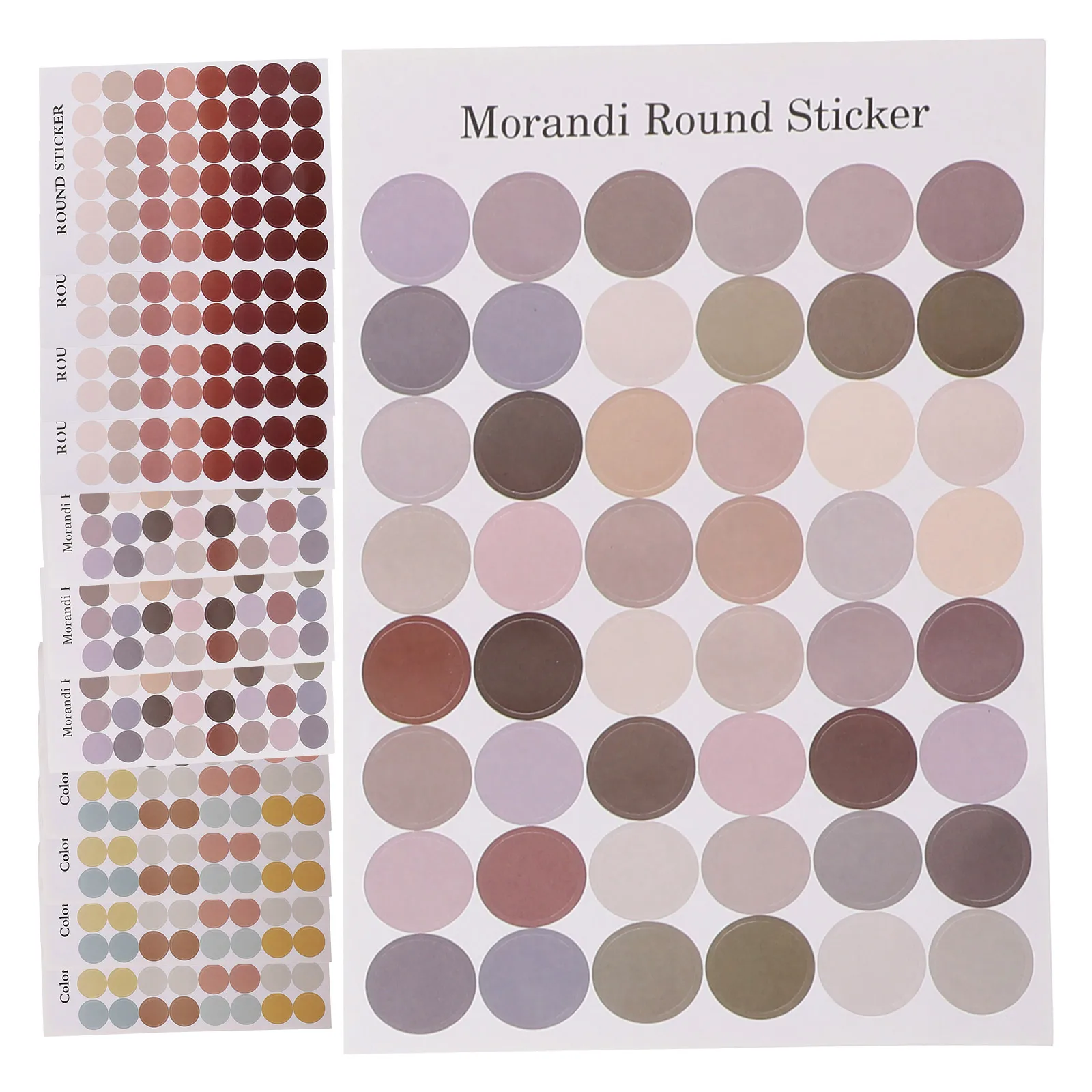 

12 Sheets Circle Dot Stickers Mor Tear Off Envelope Accessories Bag Decor Coding Labels Scrapbook Supplies Folder