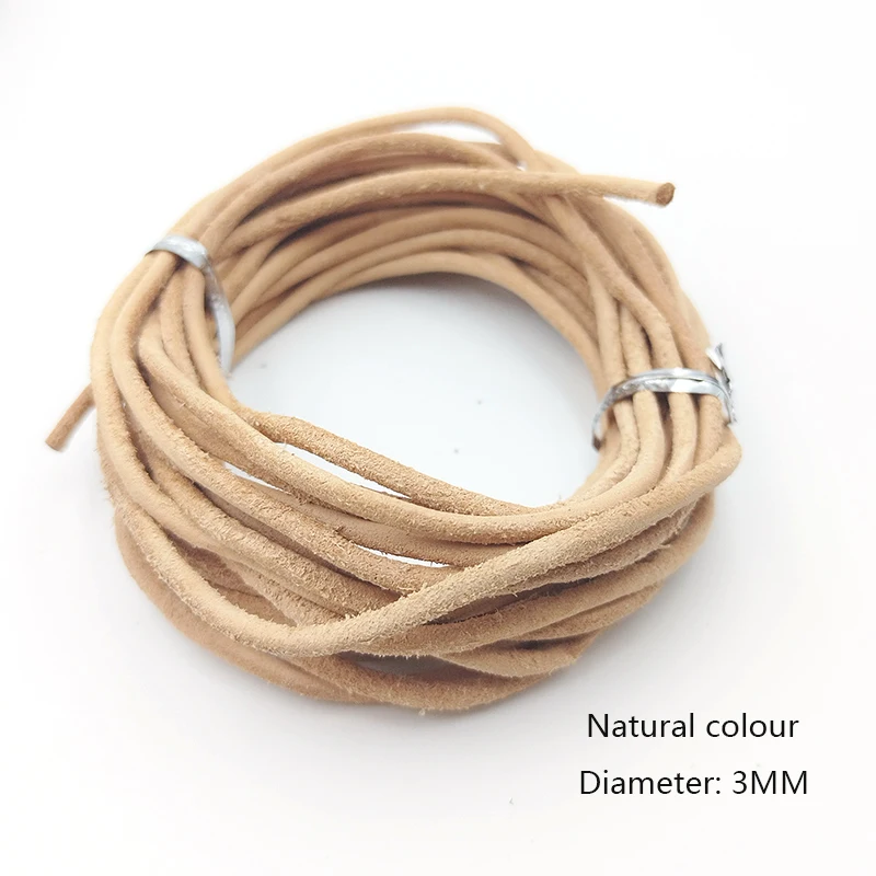 3MM Round Frosted Cowhide Rope Vintage Cowhide Rope DIY Jewelry Making Necklace Bracelet Mobile Phone Accessories