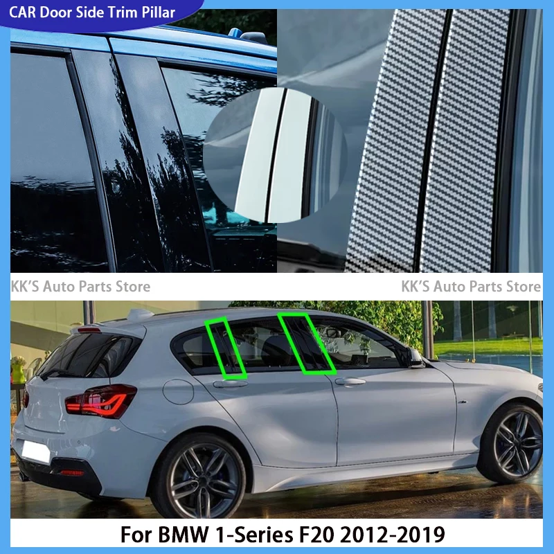 

6Pcs For BMW 1-Series F20 2012 2013 2014-2019 Car Glossy Black Window Door Column BC Pillar Post Cover Trim Stickers Accessories