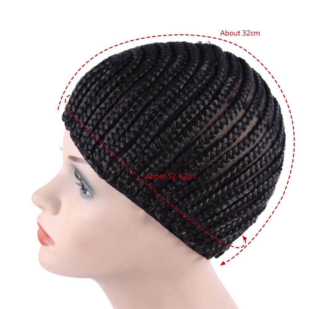 6pcs Crochet Wig Cap Easy Sew In Cornrow Wig Cap For Making Wigs Stretching Super Elastic Cornrow Cap Black  Weaving Braid Cap