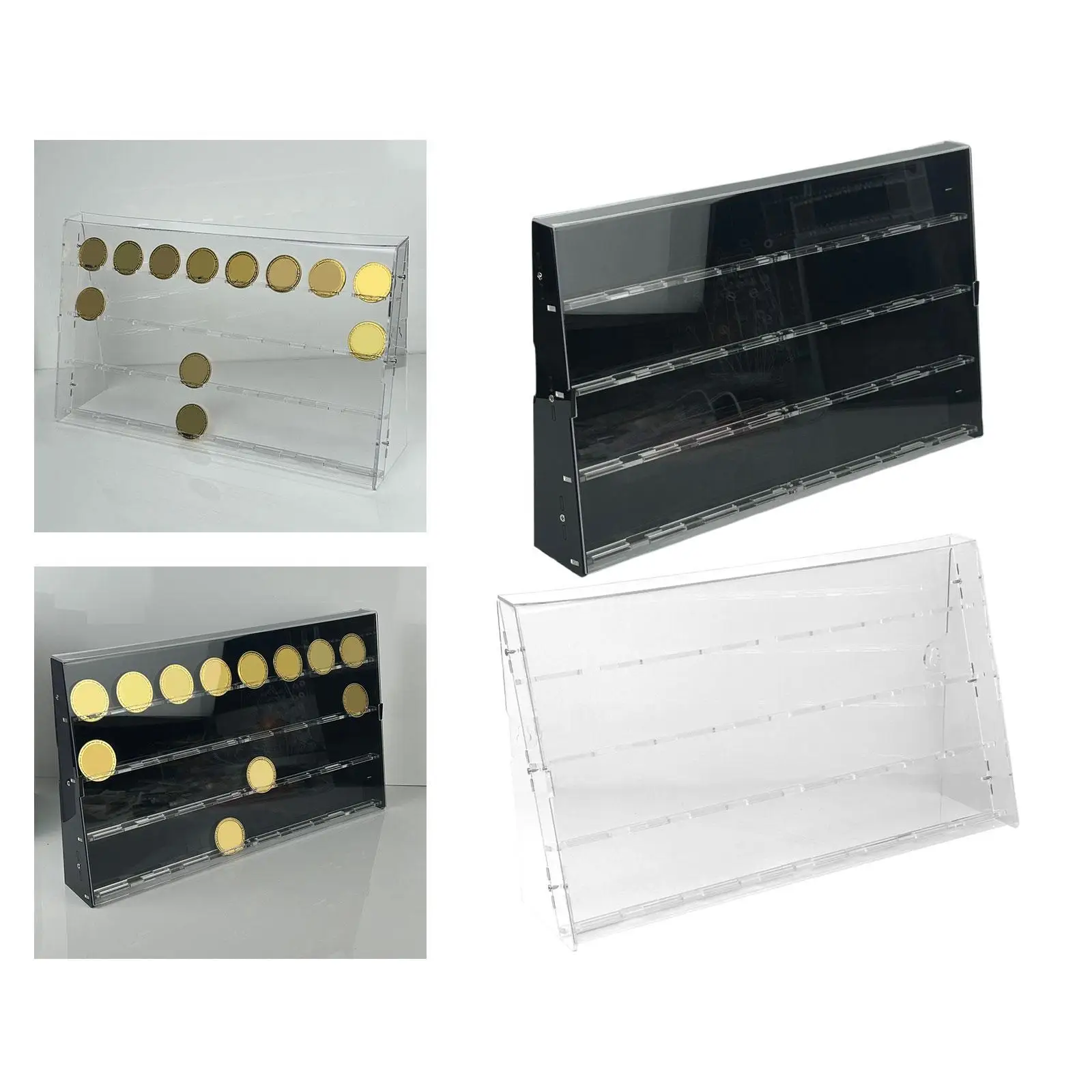 

Challenge Specie Wall Display Case Clear Storage Case Acrylic Specie Holder for Exhibitions Broochs Badges Medals Collectibles