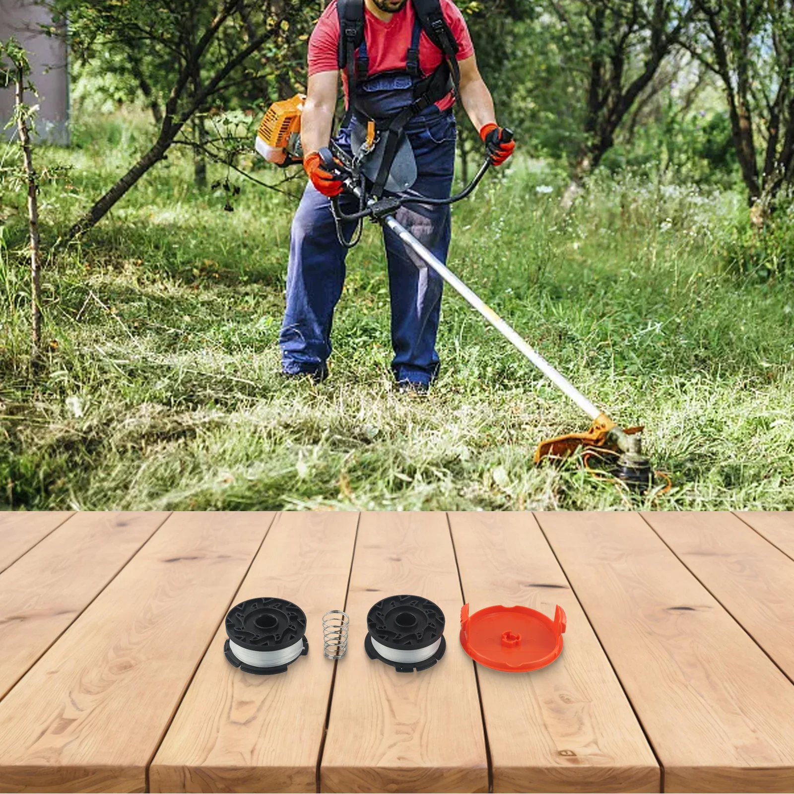 블랙 데커 스풀 라인 + 커버 STC1820PC /ST5530 /STC1815/ STC1820D 도구 부품용 자동 공급 시스템 교체