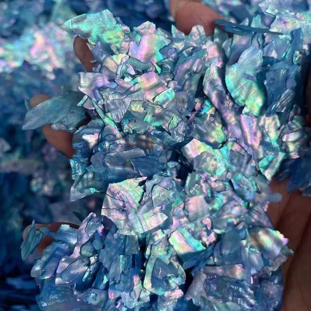 5 جرام/الحقيبة رقائق قذيفة اللؤلؤ أذن البحر قذيفة للأظافر رقائق فنية للأظافر أذن البحر صدف مسمار سحر شريحة غير منتظمة الترتر-