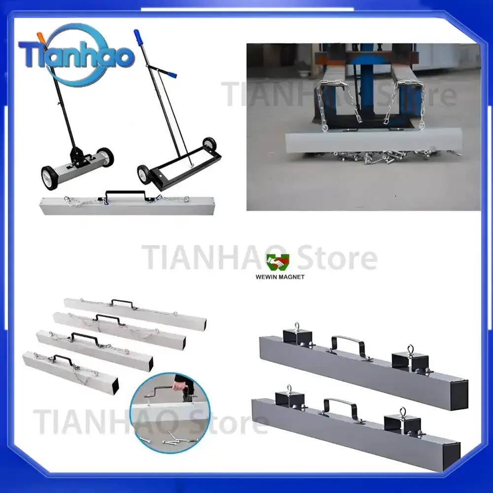 Magnetic Sweeper for Custom Rolling Floor Cleaner Magnetic Pickup Tool 36 Inch with Nail Wheels