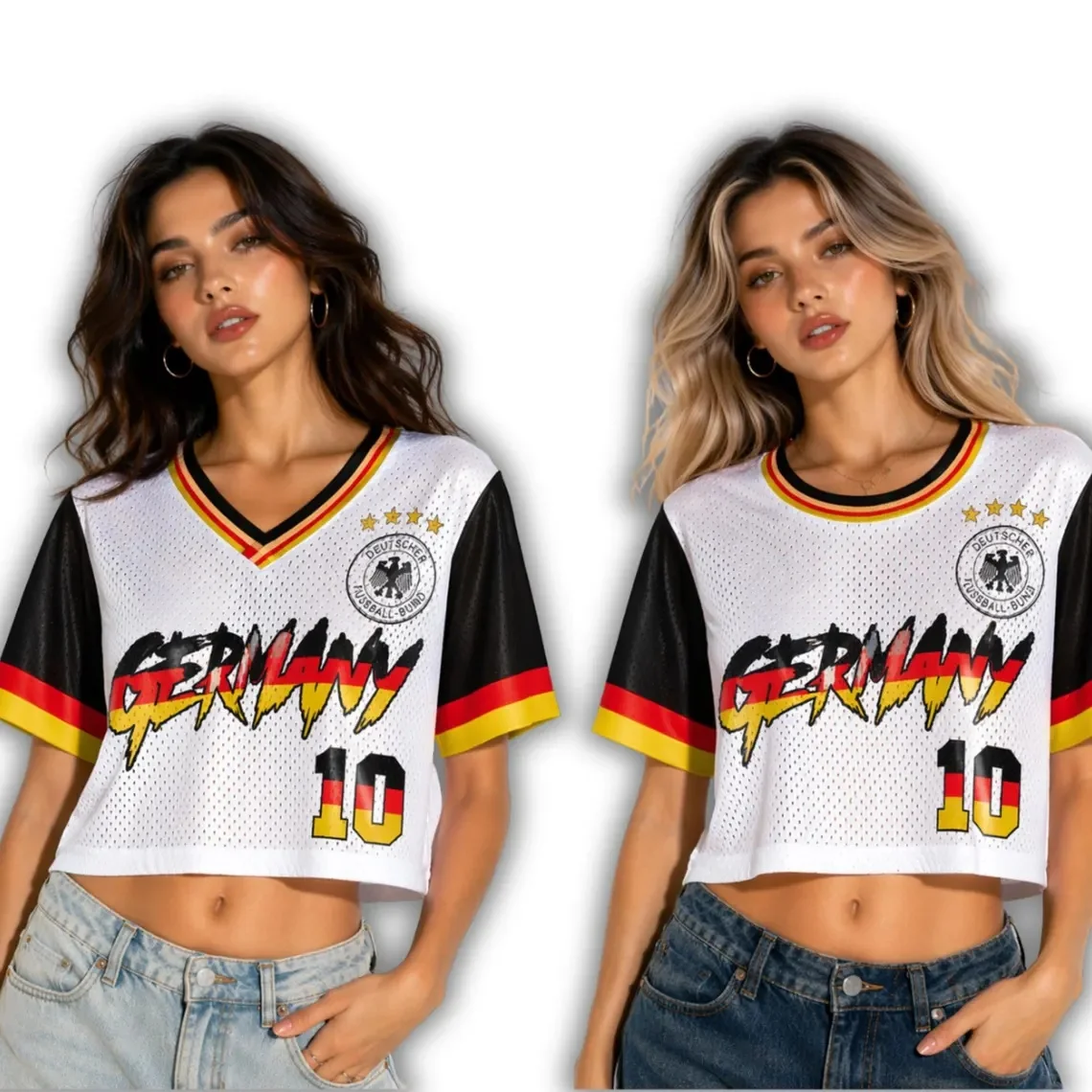 Germany Crop Top Football Jersey Personalized, Custom Name Number Soccer Fan Shirt Women