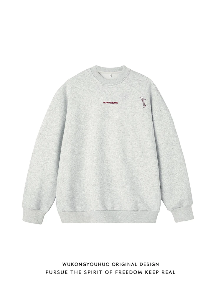 

Осенний простой свитер с круглым вырезом в стиле ретро, мужской модный брендовый свитер в ленивом стиле для пары, повседневная нижняя рубашка