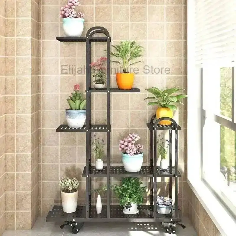 

Minimalist Living Designer Aesthetics Indoor Flower Rack Room Plant Display Shelf Balcony Organizer Porte Plantes Furniture