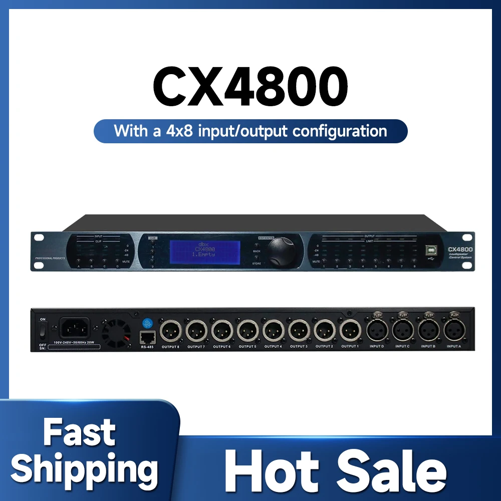 

CX4800 Professional 32-bit DSP Audio Processor Compatible Original Software 4x8 Loudspeaker Control System Accessory Parts