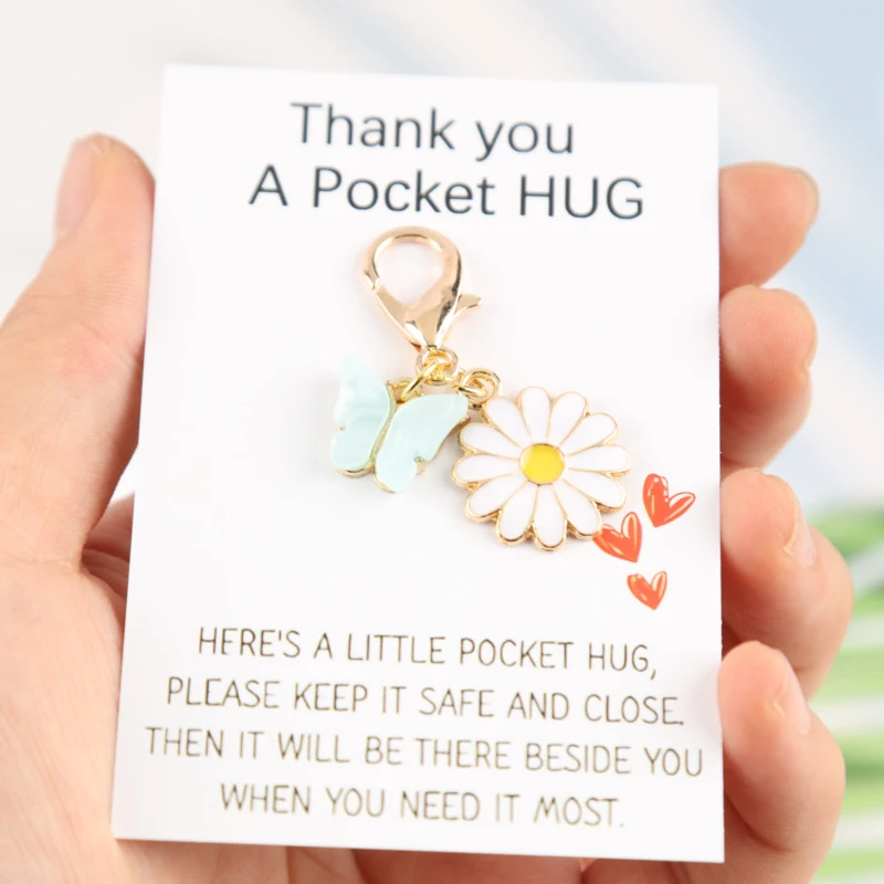 7pcs Elegant Butterfly Daisy Keychain Set Paired with a 