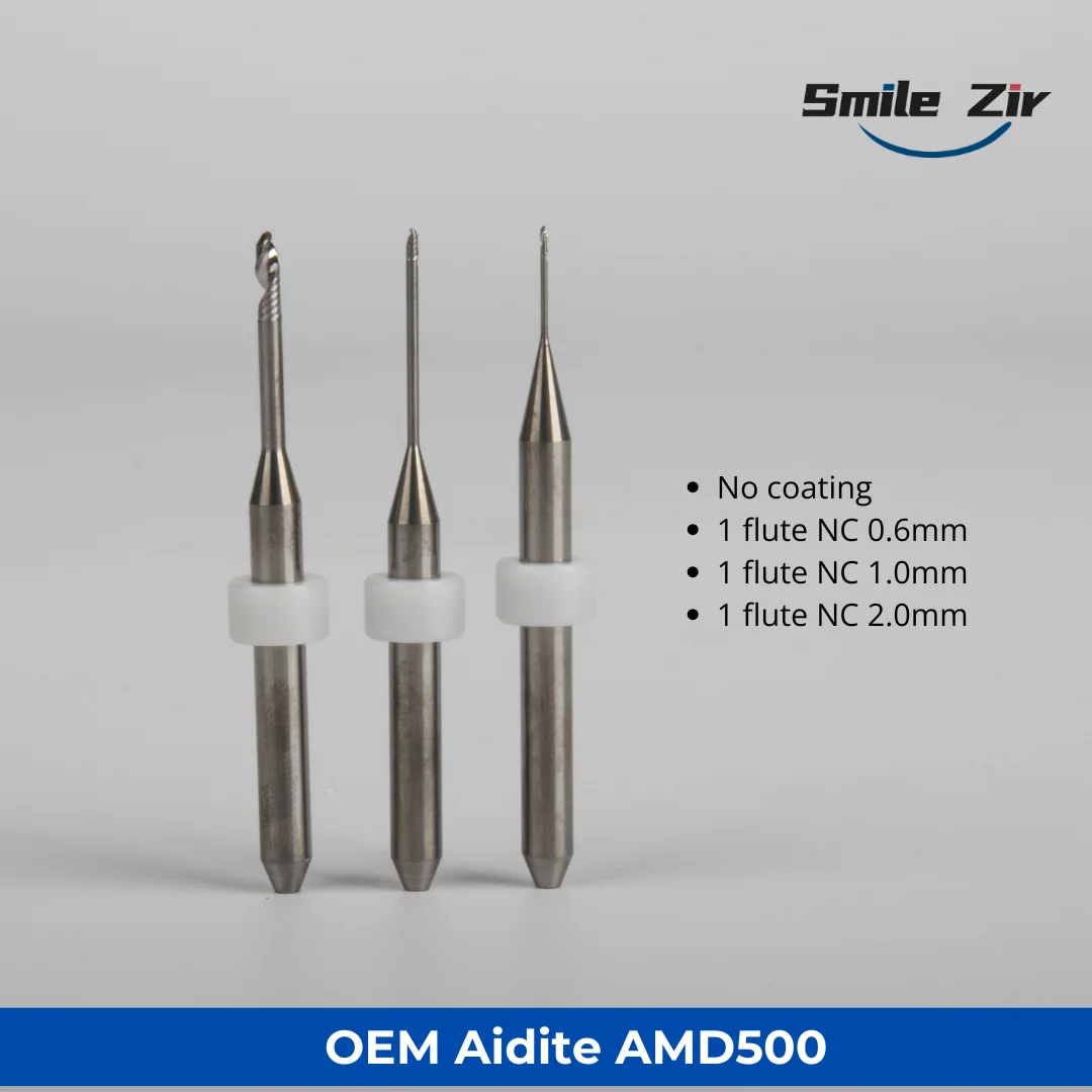 Fotografia 3: Brocas de fresagem dentária OEM Aidite AMD500 para PMMA D4 CAD CAM ferramenta de corte de laboratório dentário