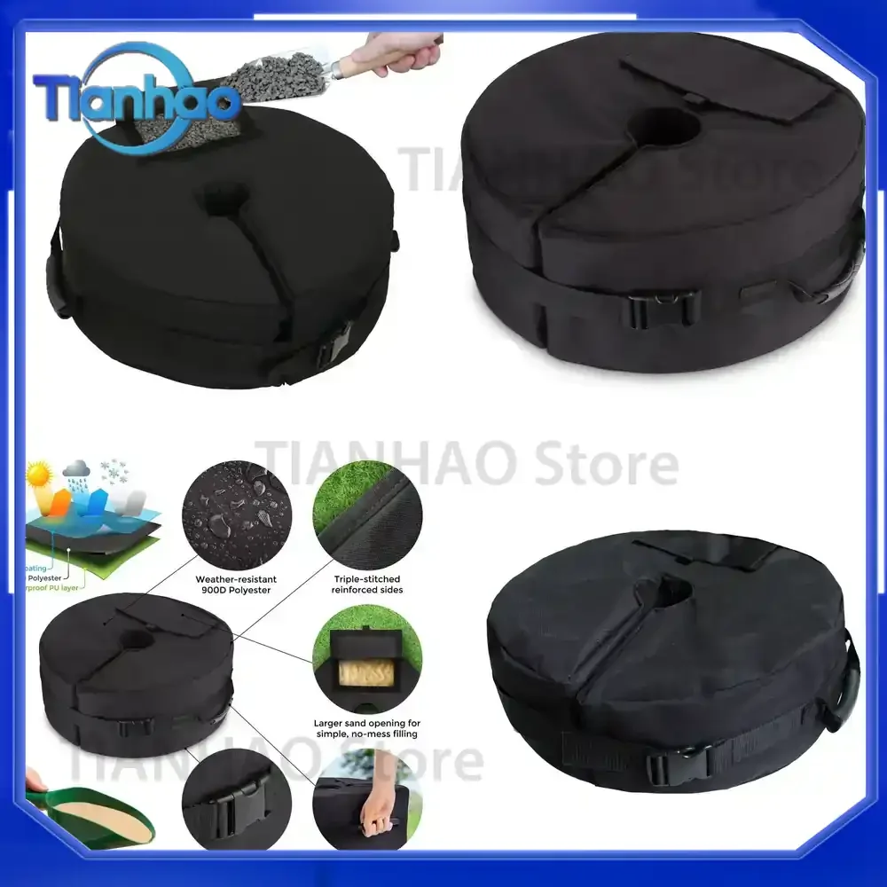 2026 Round Umbrella Base Weight with Side Slot Opening for Offset Cantilever Outdoor Patio Umbrella Stand Sand Bag