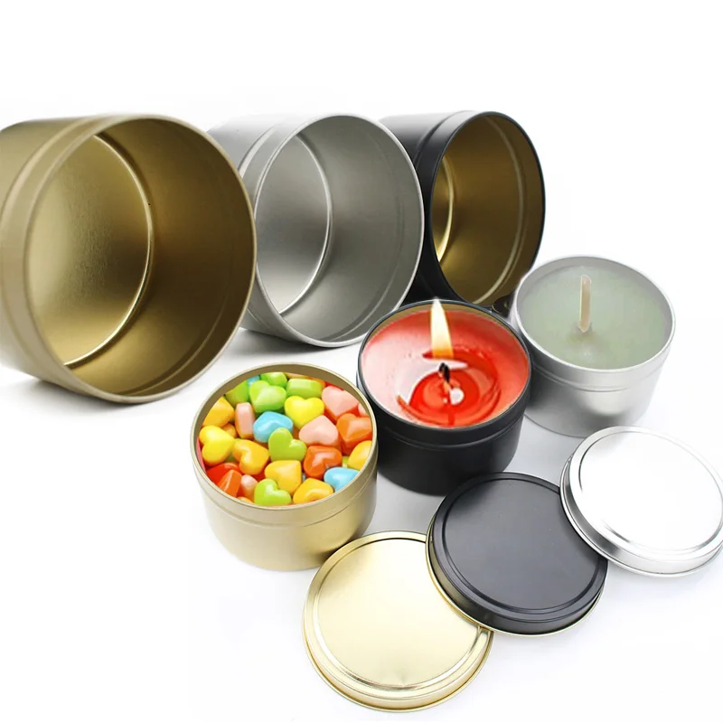 

10PCS 2oz 4oz 6oz 8oz Candle Tins for DIY Candle Making Metal Round Candle Containers Party Favors for Wedding Storage Container