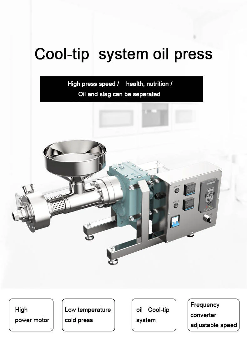 Intelligent Automatic Temperature Control Stainless Steel Press Machine Screw Cold Pressed Peanut Rapeseed Almond Soybean New